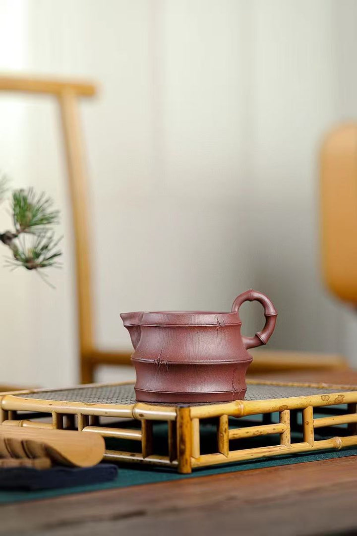 "Elegant Bamboo" | Handcrafted Yixing Zisha Gong Dao Cups (Pair of 2)