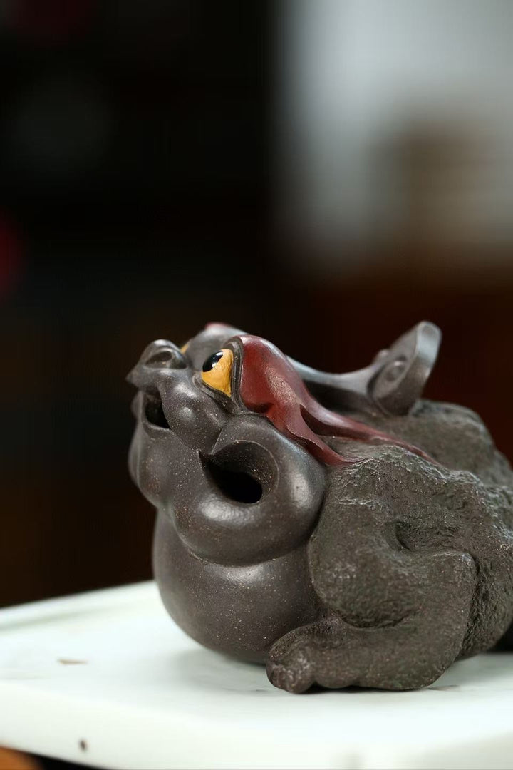 "Auspicious Ruyi Toad" | Handcrafted Raw Duan Clay Tea Pet