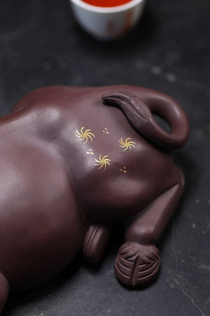 Ox Fortune | Handcrafted Aged Yixing Zisha Bull Statue