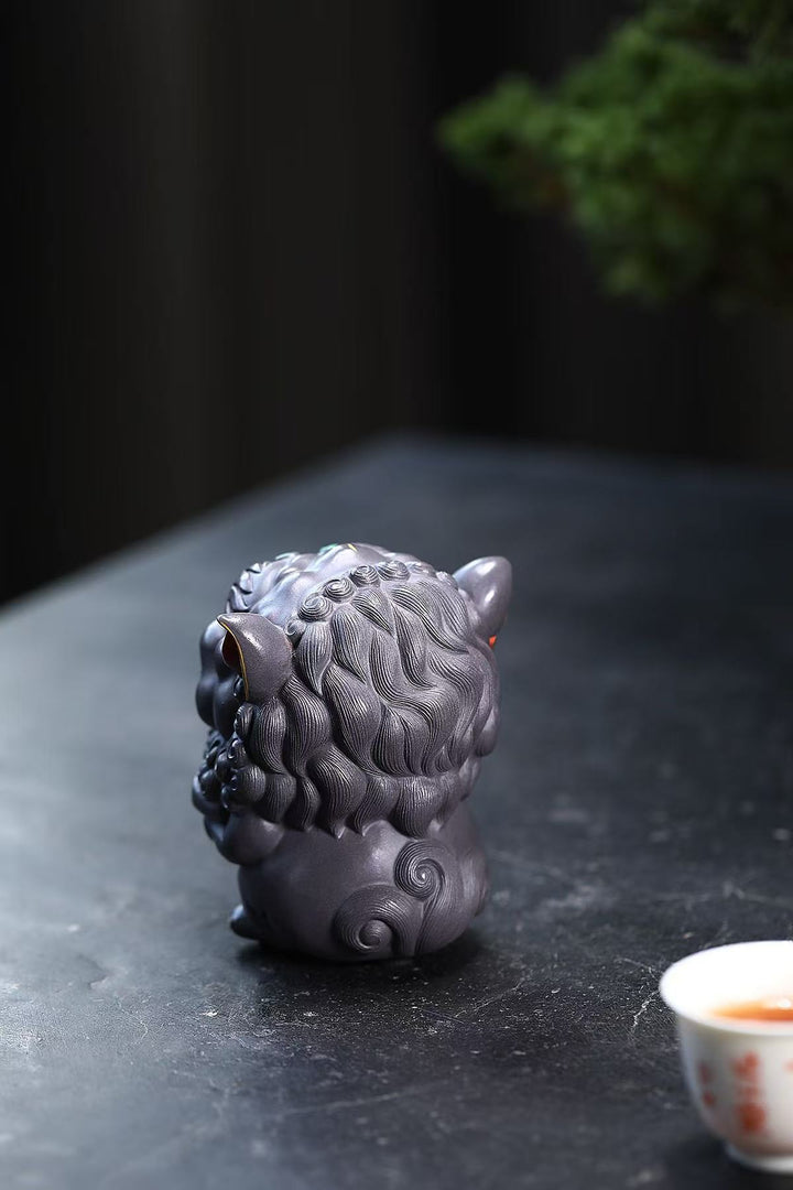 "Auspicious Trio" | Gray Zisha Mythical Beast Set (3 Pieces)