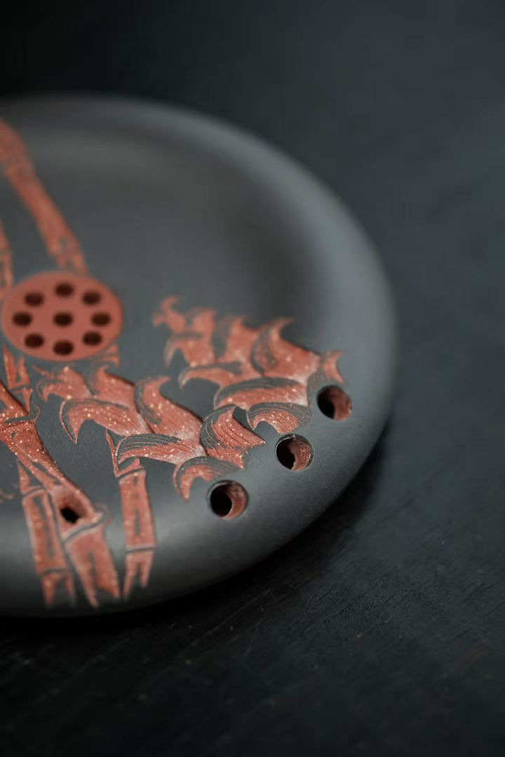 "Bamboo Growth" | Handcrafted Yixing Zisha Draining Hu Cheng | Zen Vessel Bearing