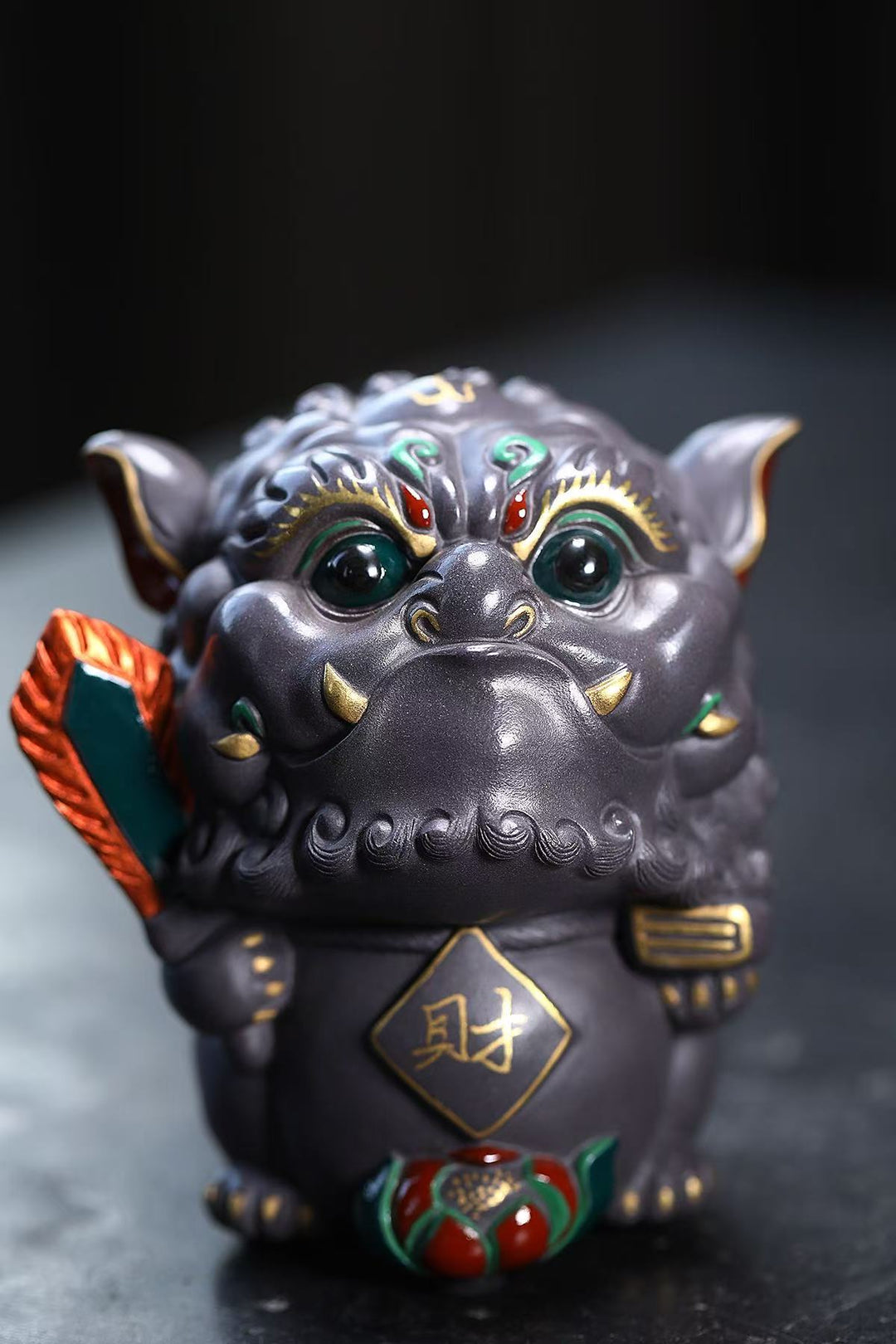 "Auspicious Trio" | Gray Zisha Mythical Beast Set (3 Pieces)