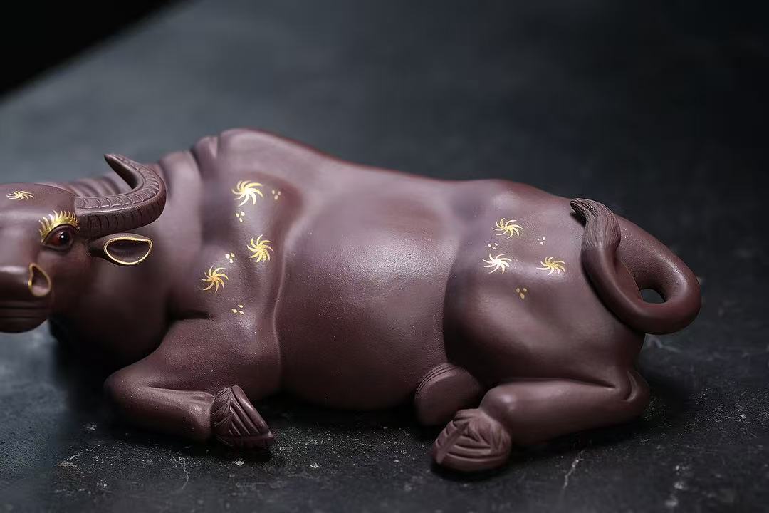 Ox Fortune | Handcrafted Aged Yixing Zisha Bull Statue