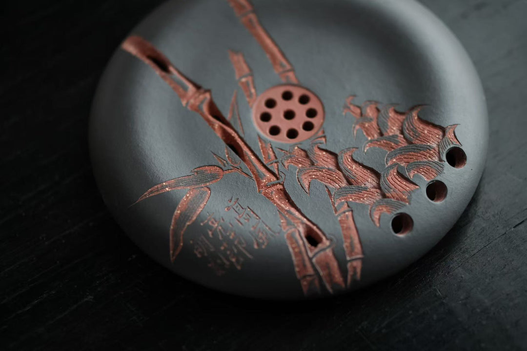 "Bamboo Growth" | Handcrafted Yixing Zisha Draining Hu Cheng | Zen Vessel Bearing
