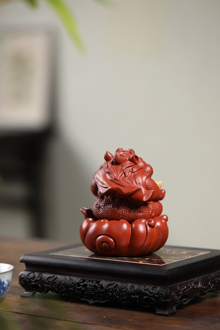 "Great Authority" | Handcrafted Dahongpao Clay Fortune Toad | Masterpiece Wealth Mascot