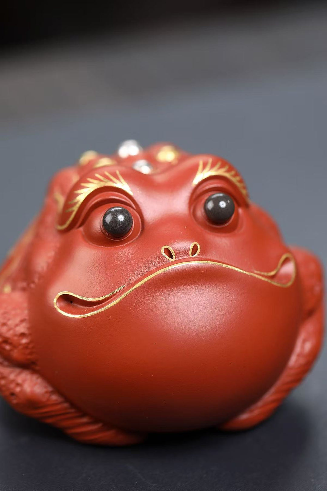 "Fortune Chan Chu" | Handcrafted Zhao Zhuang Cinnabar Clay Frog | Wealth-Attracting Zen Decor