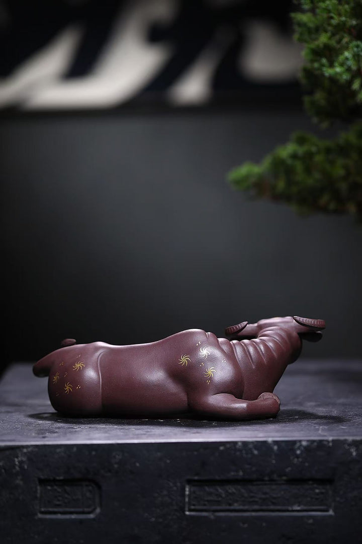 Ox Fortune | Handcrafted Aged Yixing Zisha Bull Statue
