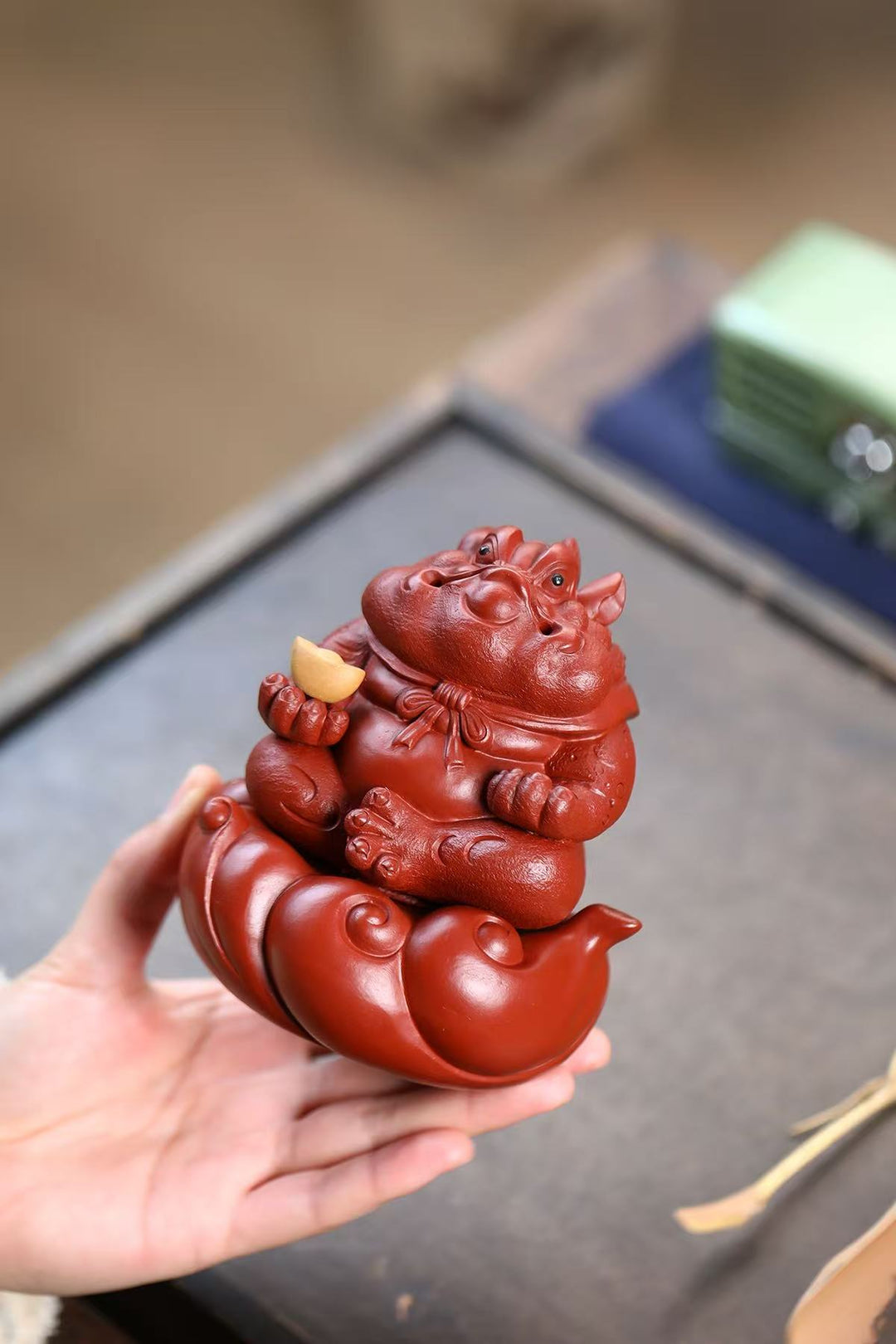 "Great Authority" | Handcrafted Dahongpao Clay Fortune Toad | Masterpiece Wealth Mascot